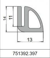 Силиконовый уплотнитель Е-образный 751392.397